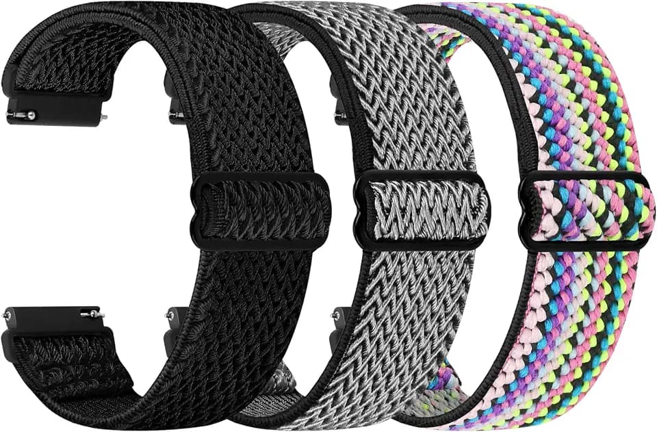 TumpCez Quick Release Watch Band - Choice of Width -18mm 19mm 20mm 22mm 24mm Watch Bands, Solo Loop Adjustable Elastic Nylon Watch Straps Replacement Wristband for Men Women