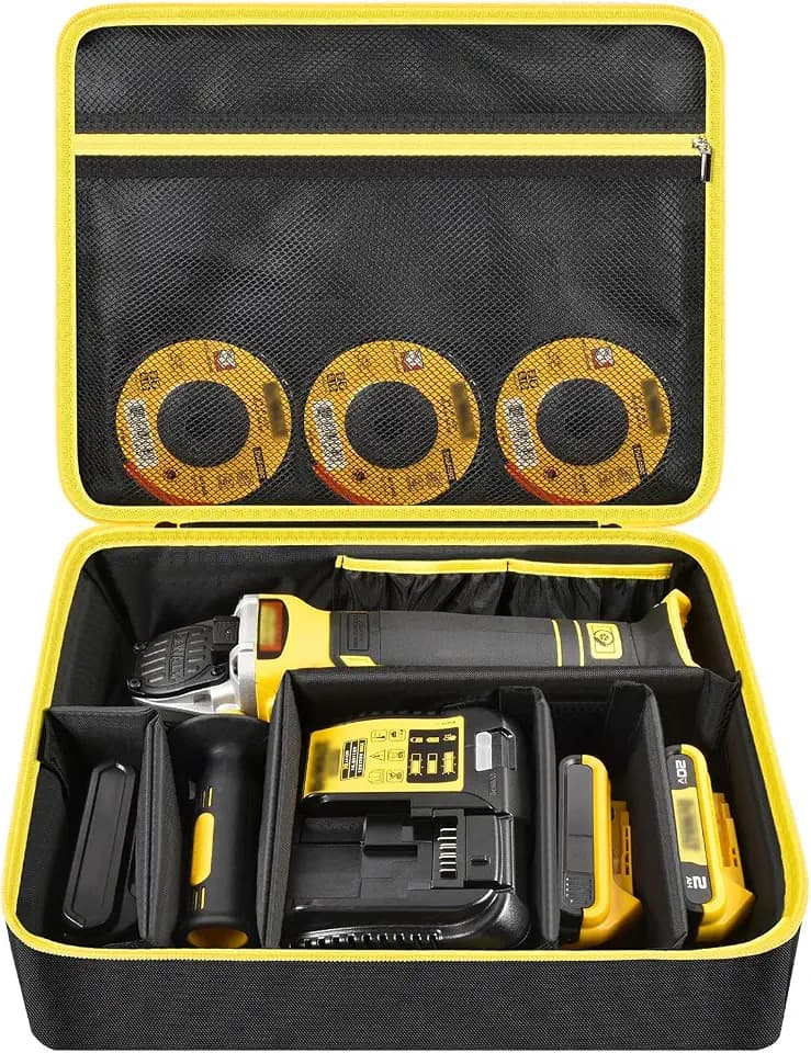 Bag Compatible with DEWALT 20V MAX* Angle Grinder Tool (DCG413B), Also Fit for FLEXVOLT ADVANTAGE Brushless Cordless (DCG416B), Storage Hold Battery Pack, Charger, Glass Cutting Disc (Box Only)