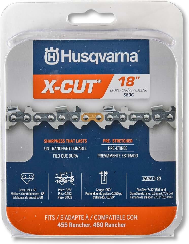 Husqvarna X-Cut S83G Sägekette, 45,7 cm, 3/8 Zoll Teilung, 0,035 mm Spurweite