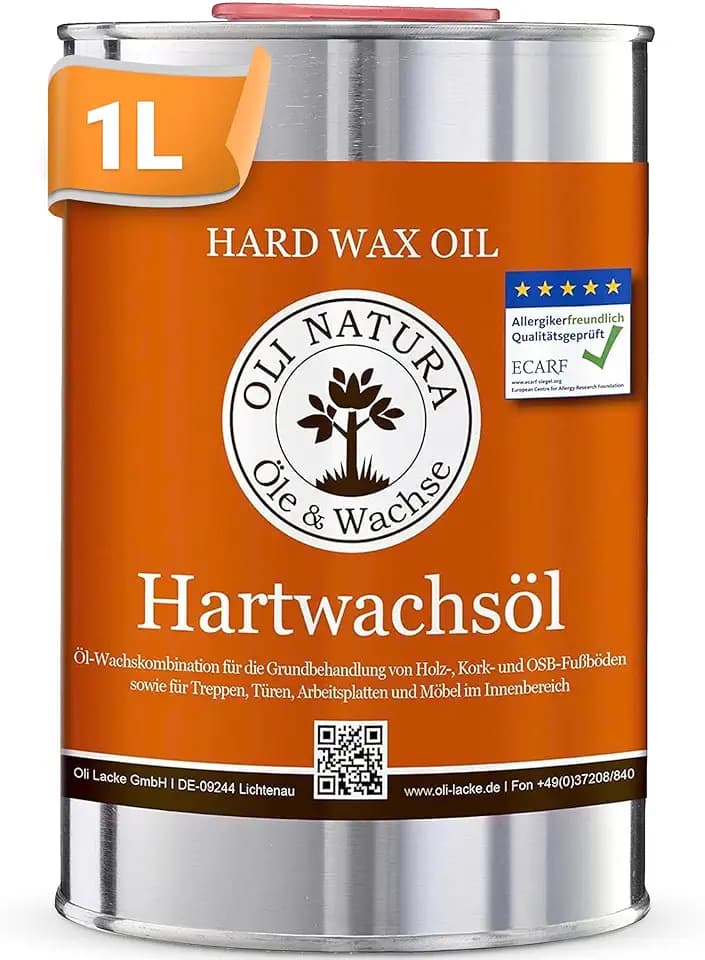OLI NATURA Hartwachsöl - ECARF-zertifiziertes Holzöl - 1L