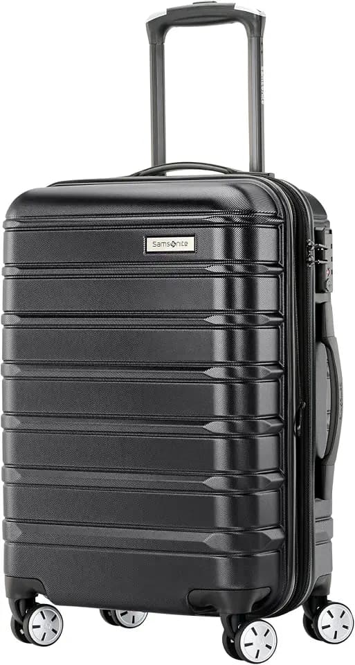 Samsonite Omni 2 Domestic Carry-On Luggage - 22x14x9 Airline-Approved - Features Expandable Polycarbonate Shell, 360° Wheels, TSA Lock - Amazon Exclusive -Midnight Black