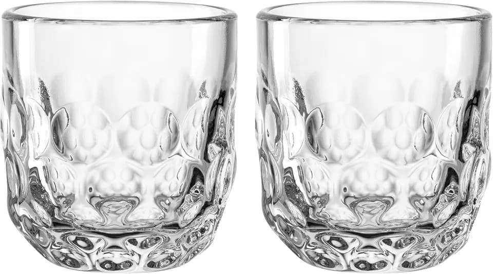LEONARDO HOME GOCCE Espressoglas • 6 Stück • 6 Espressotassen • Espressoglas für Siebträger • Spülmaschinengeeignet • Tropfenstruktur • Transparent • Klares Design • 60 ml • 055179