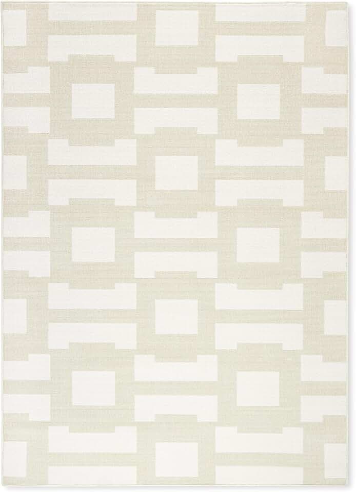 Tommy Bahama Isla Coastal Geo Indoor Outdoor Area Rug, Geometric Modern Design, UV Fade Resistant, Sage Green/Ivory, 3'11"x5'2"
