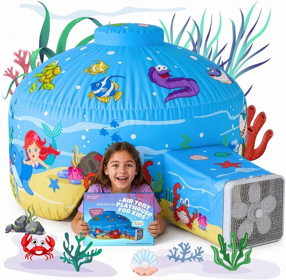 Air Tent for Kids with Door, Toddler Tents Indoor 77 x 50 in - Ocean Fun