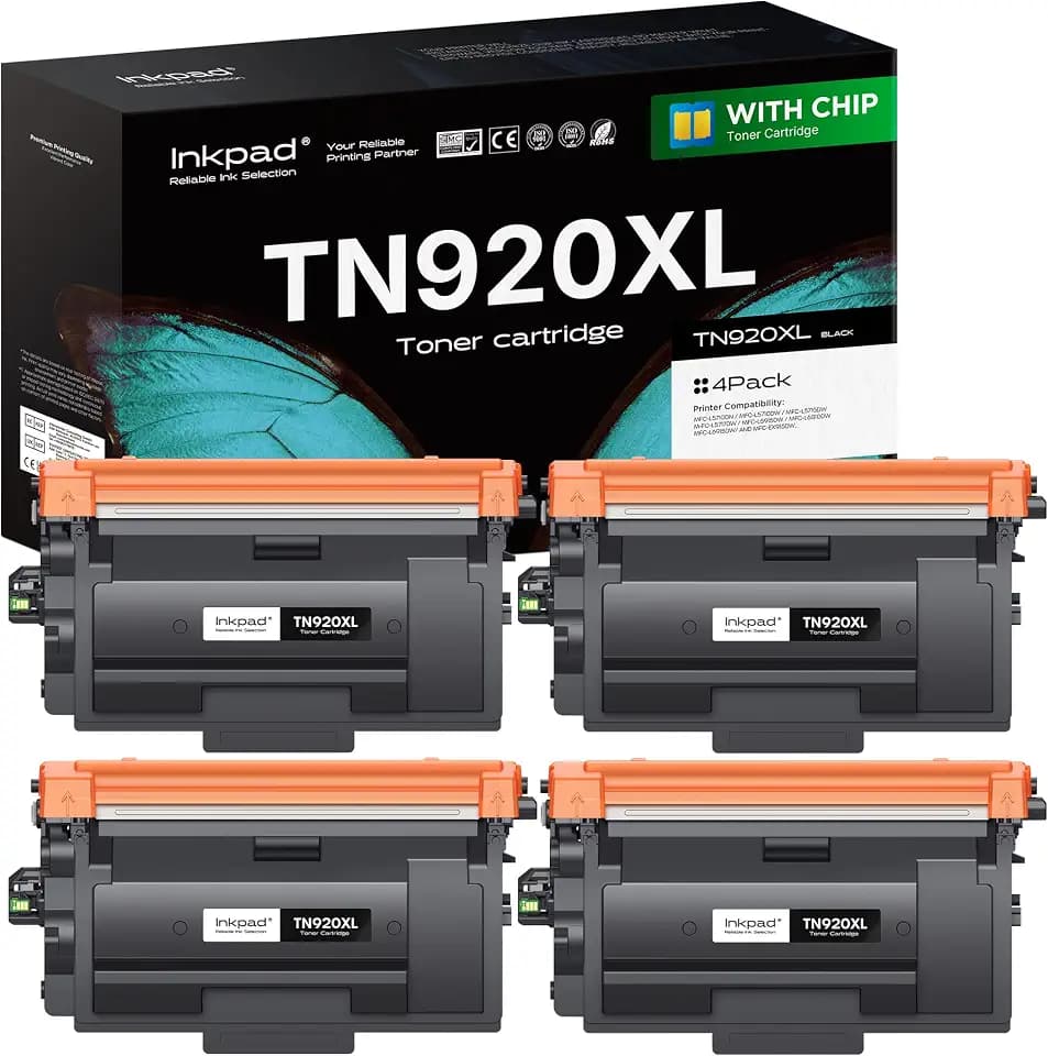 TN920XL Toner Cartridge Compatible with Brother HL-L6210DW (4 Black)