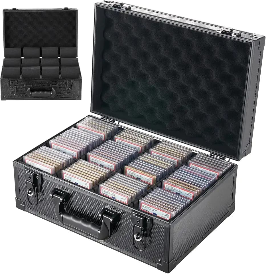 VEVOR Kartenaufbewahrungsbox für 120 PSA-Slab-Karten Sammelbox Schwarz