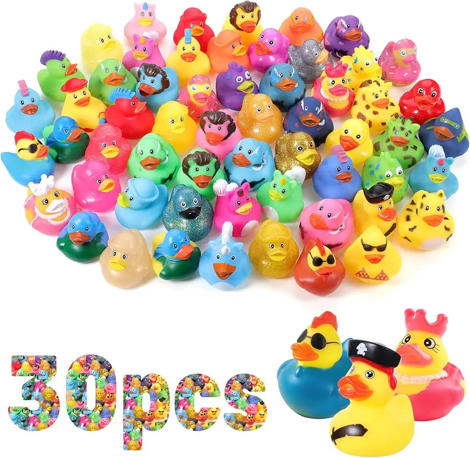 30 Stück Gummi Badeenten Quietscheentchen Badespielzeug
