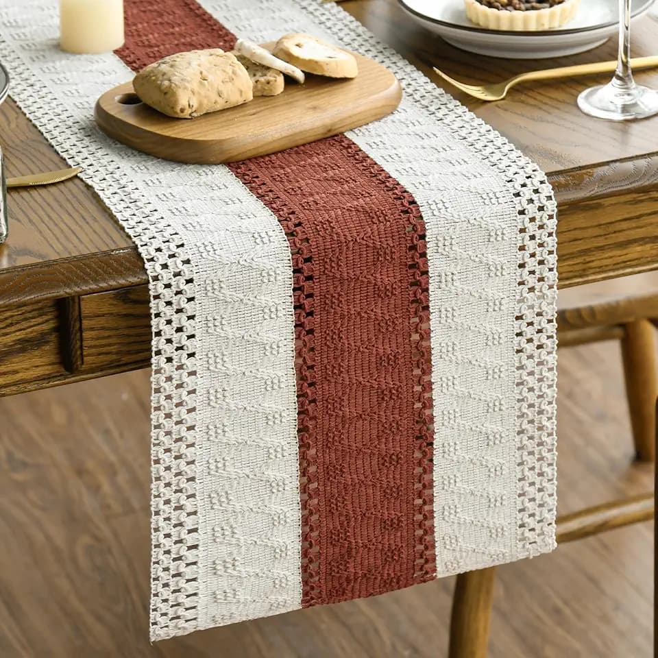 Artoid Mode Caramel Farmhouse Rustic Table Runner 12x90 Inch