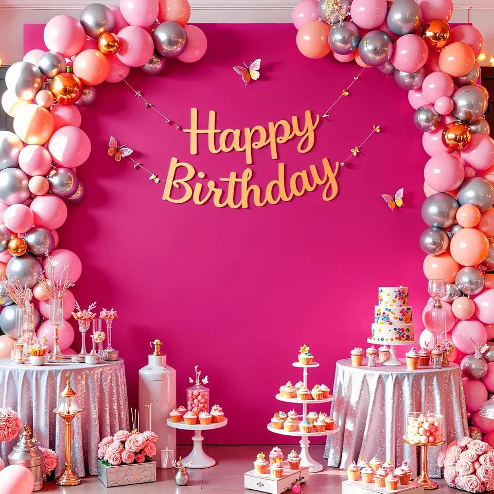 Hot Pink Arch Backdrop Cover 6.6FT x 6.6FT Pink Square Backdrop Covers Baby Bridal Shower Photo Birthday Party Graduation Balloon Wedding Arch Stand Cover Spandex