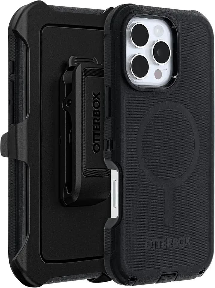 OtterBox iPhone 16 Pro (Only) - Defender Series MagSafe Case - Black - Holster Clip Included - Built-in Magnets - Screenless - Rugged & Durable - with Port Protection - Non-Retail Packaging
