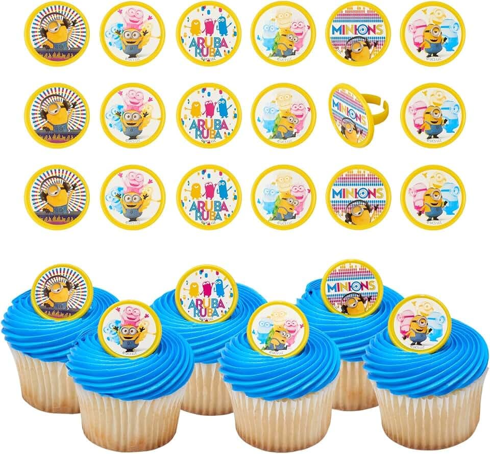 Despicable Me™ Minions Celebration Cupcake Decoration Toppers 24 Pack Rings