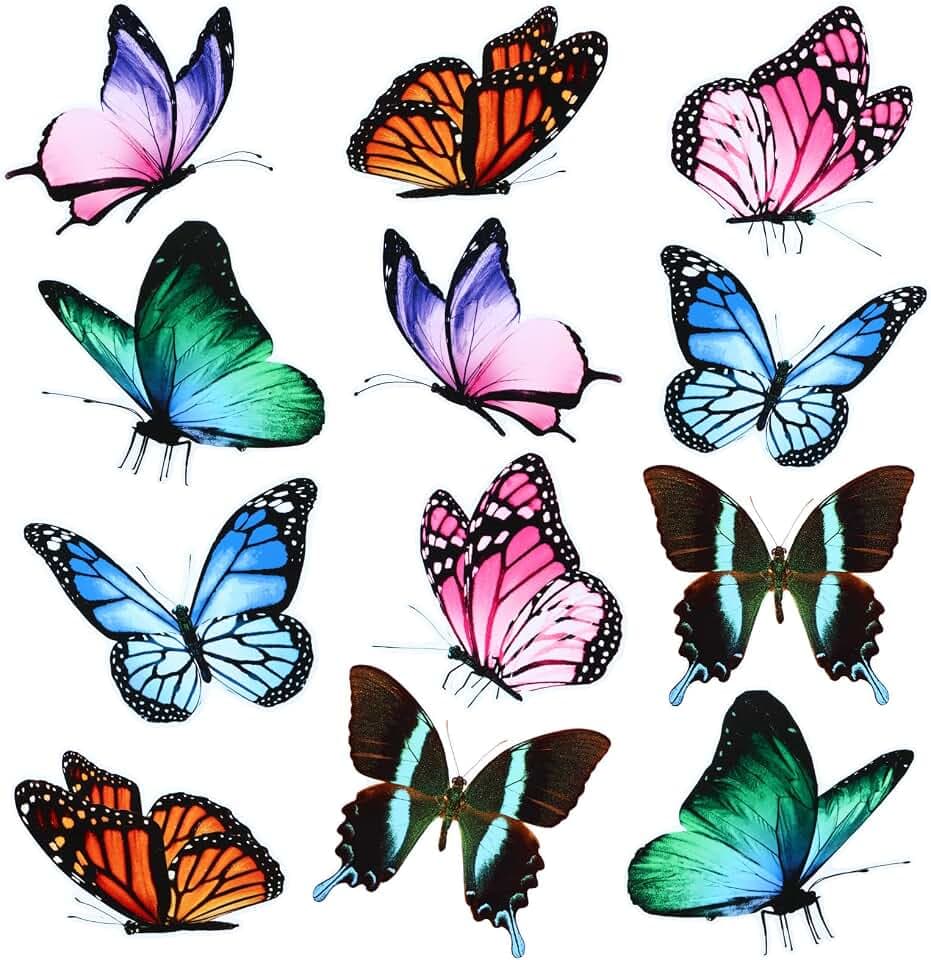 Yinder 12 Pcs Butterfly Magnets Butterfly Car Magnet Large, Classic Style