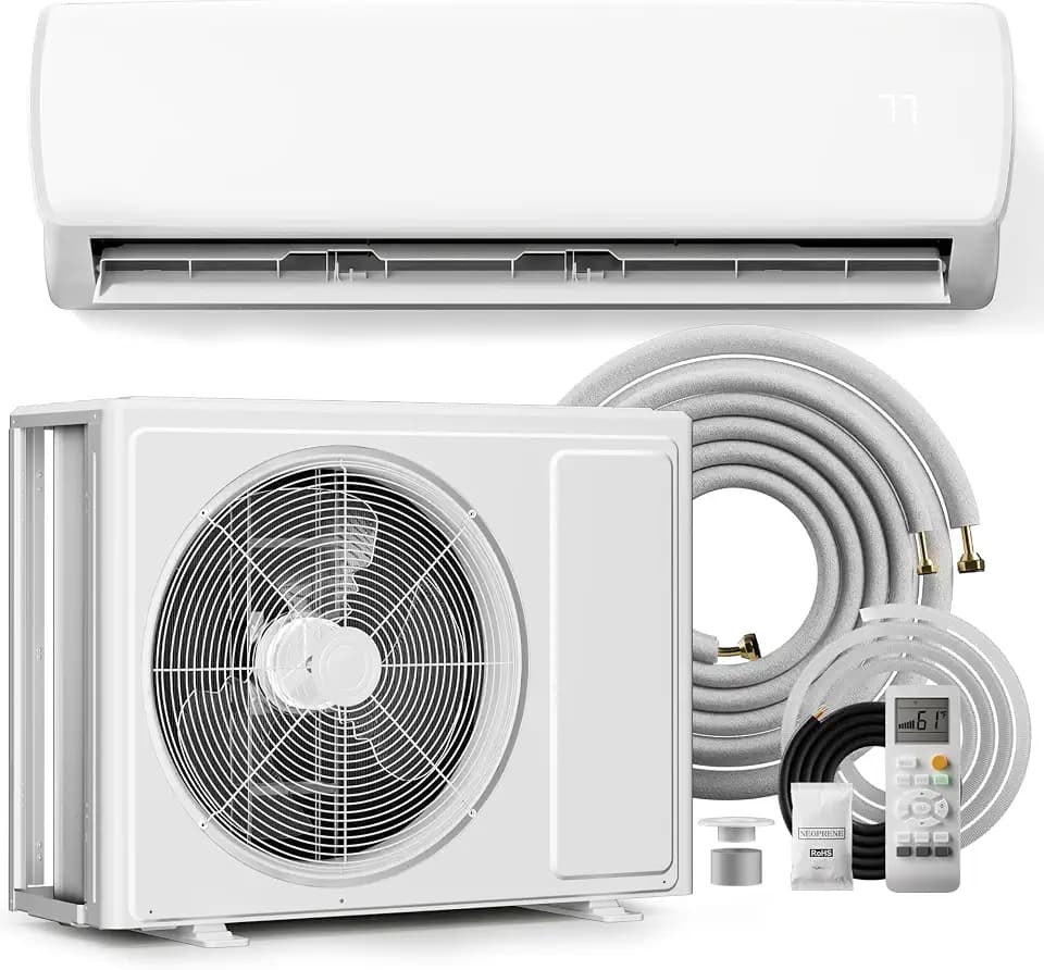 Uthfy 12000 BTU Mini Split AC/Heating System,115V 19 SEER2 Energy Efficient Ductless Inverter AC Unit,Cools Up to 750 Sq.Ft with Pre-Charged Condenser,Heat Pump & Installation Kits