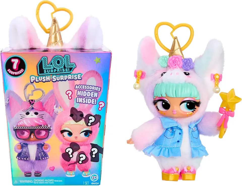 LOL Surprise Plush Surprise! Unique-Cora Plush Doll with Hidden Fashions, On-the-Go Play, 7 Total Surprises – Great Gift for Kids Ages 3+