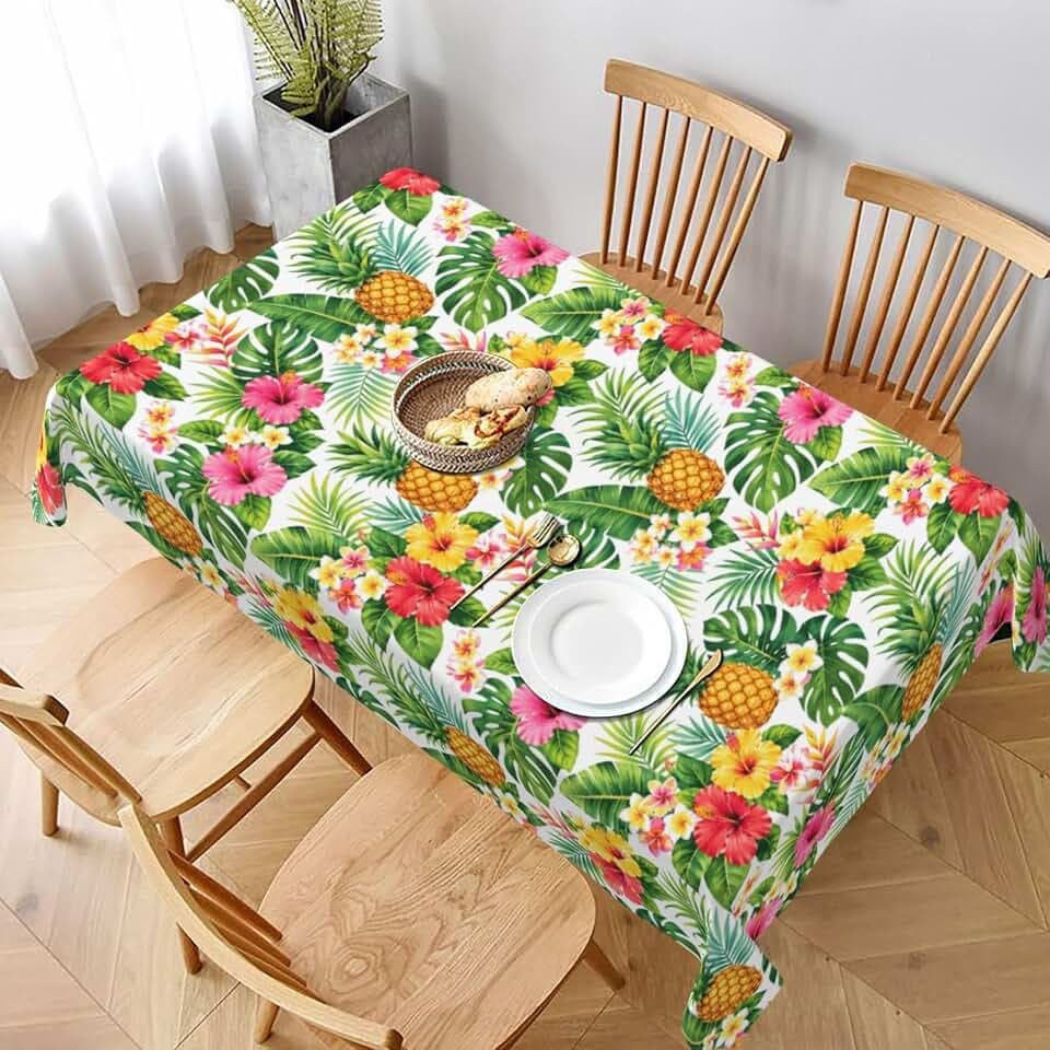 Tropical Hawaii Tablecloth Rectangle Table Cloth Washable Table Cover for Decoration Kitchen Dining Room 60x90 Inch