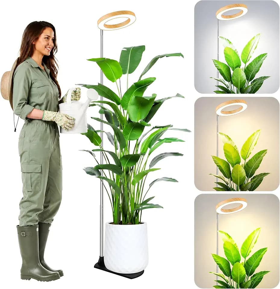 Grow Lights for Indoor Plants, 6.3" Full Spectrum Plant Light with Base