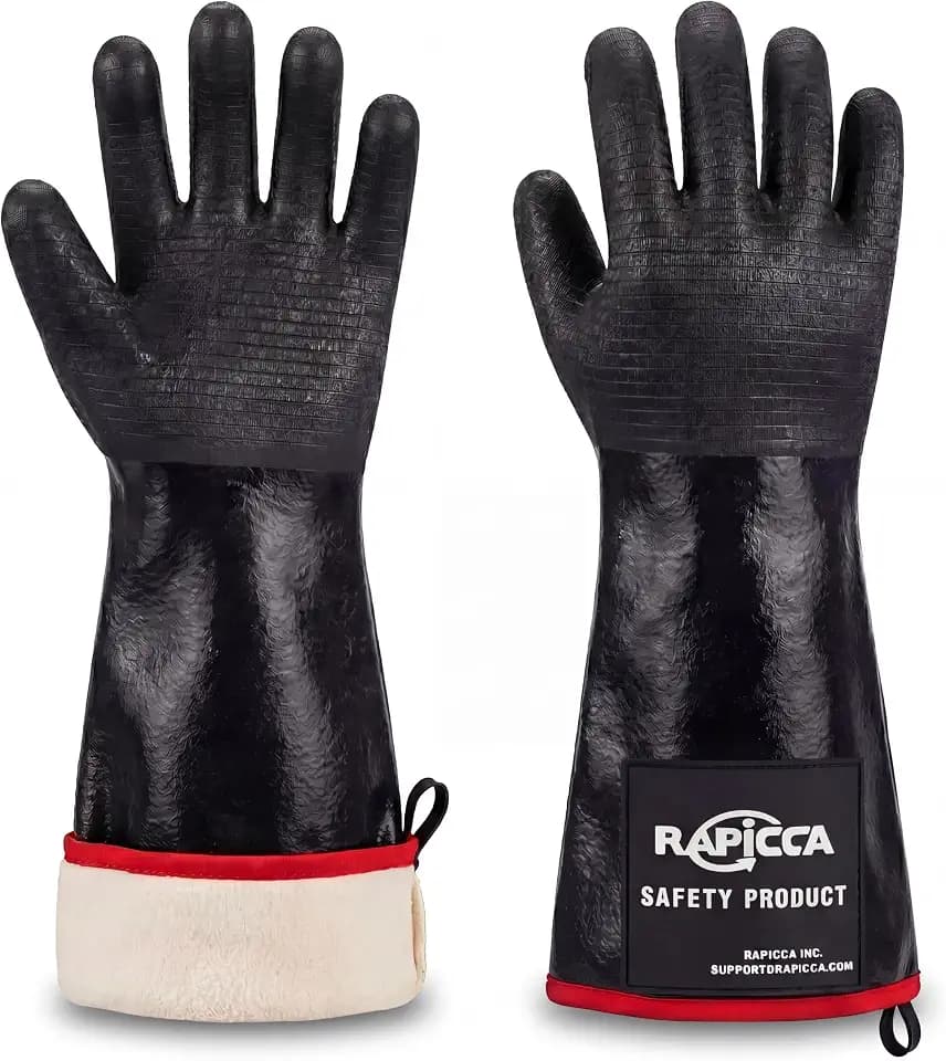 RAPICCA BBQ Grill Gloves, 700°F Heat Resistant Neoprene, 14 in XL