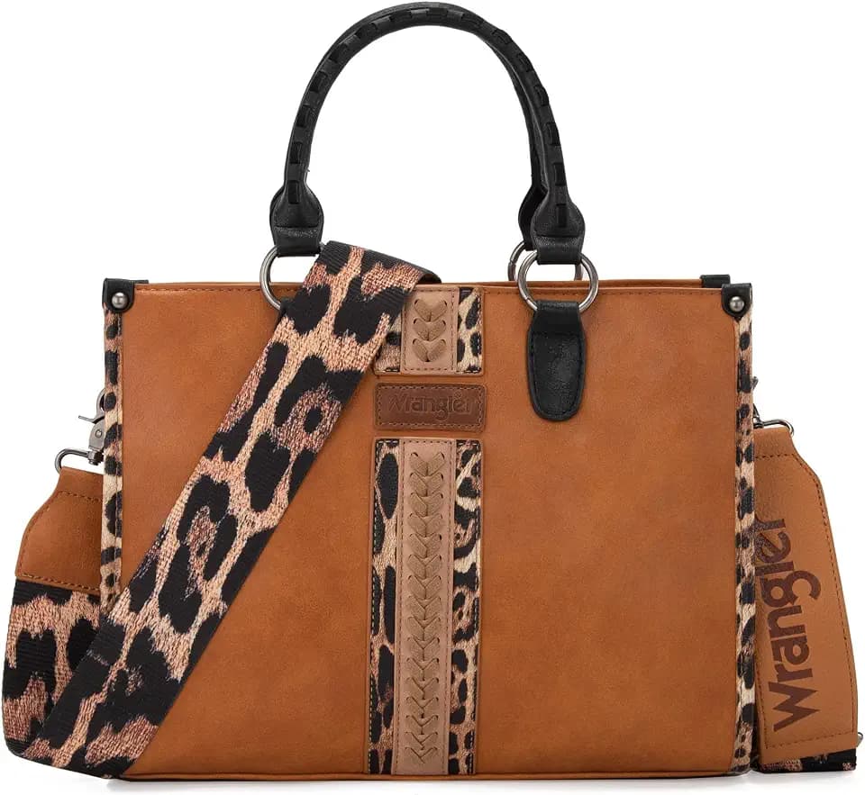 Montana West Wrangler Animal Print Tote Bag for Women Western Purse Boho Top Handle Satchel Handbag