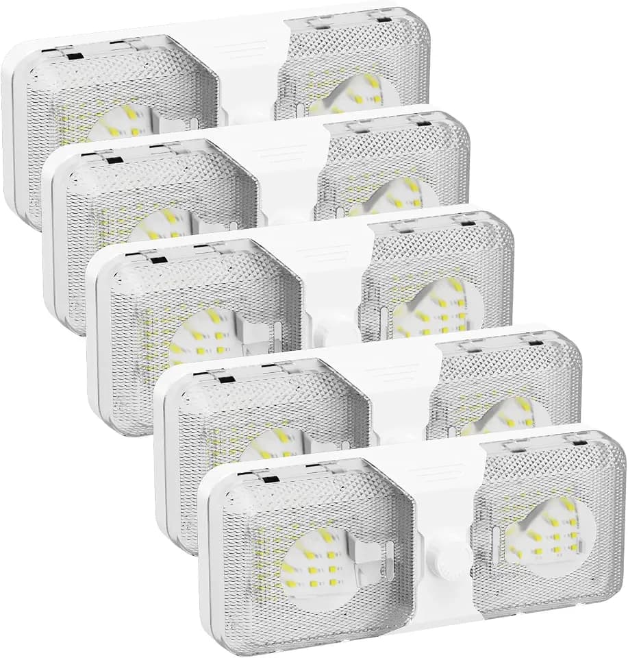 RVGUARD RV LED Ceiling Double Dome Light, 12V LED Lights, 5 Pack