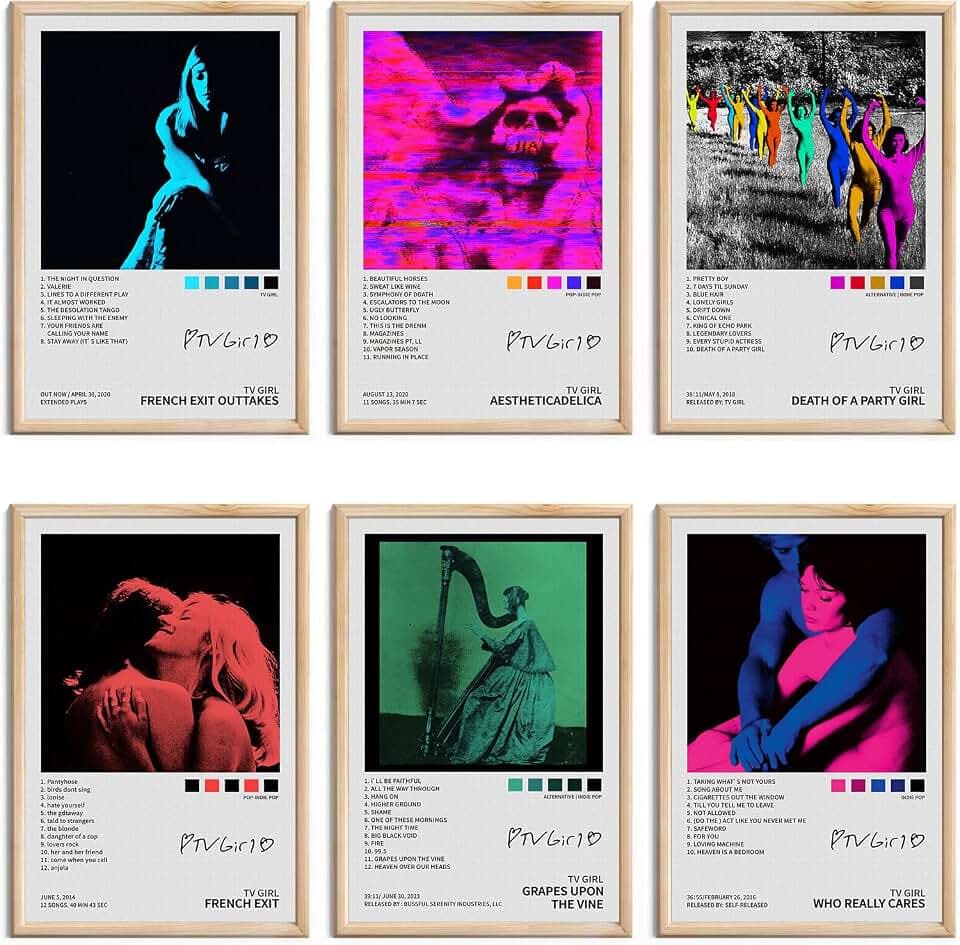 Limitiertes von Tv Girl signiertes Poster für Musikalbumcover, Leinwand, HD-Drucke, ästhetische Bilder, 4er-Set für Musik, Klassenzimmer, Wohnzimmer, Schlafzimmer, Wanddekoration, Kunst von 8