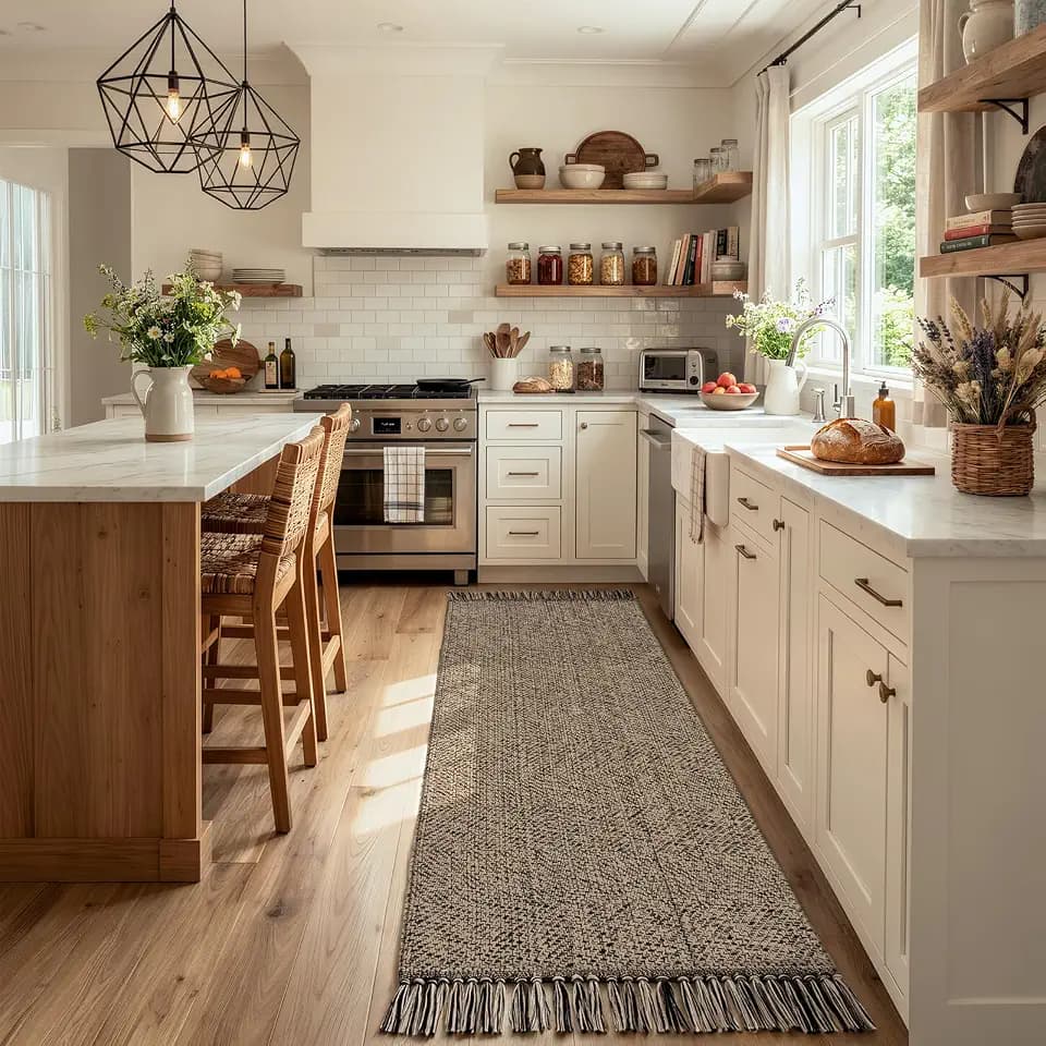 Collive Boho Washable Kitchen Runner Rug, 2.6' x 8' Hallway Carpet
