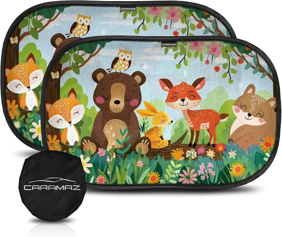 CARAMAZ Car Window Shade for Baby with Certified UV-Protection 2 Pack - 20"x12"