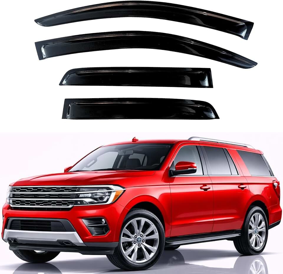 KPY Rain Guards Fit for 2018-2025 Ford Expedition, Out-Channel Window Visors Vent Wind Deflectors 4PC, Car Accessories for 2018-2025 Lincoln Navigator