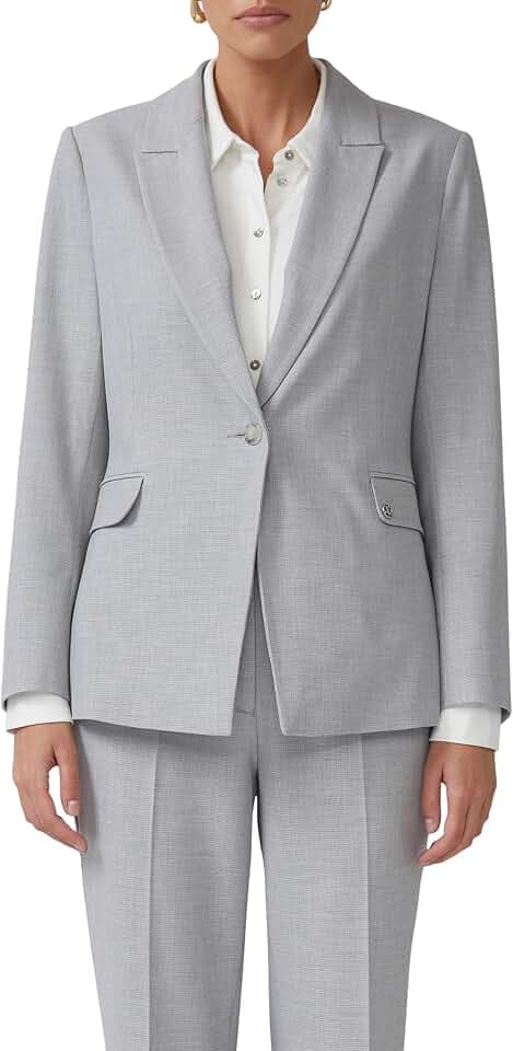 s.Oliver Damen Indoor-Blazer – tailliert, Waffelpique, Pattentaschen