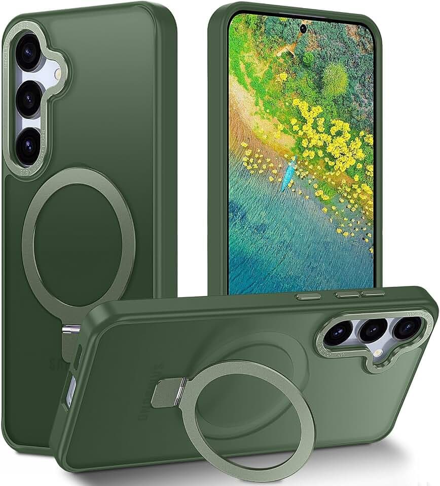STERKER Designed for Samsung Galaxy S25 Case Ring Stand, Green