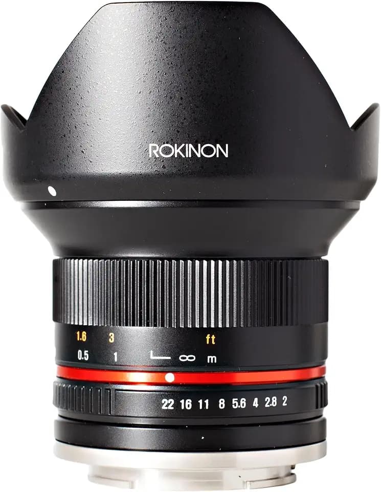 Rokinon 12mm F2.0 NCS CS Ultra Wide Angle Lens for Fuji X Mount Digital Cameras (Black) (RK12M-FX) - Fixed