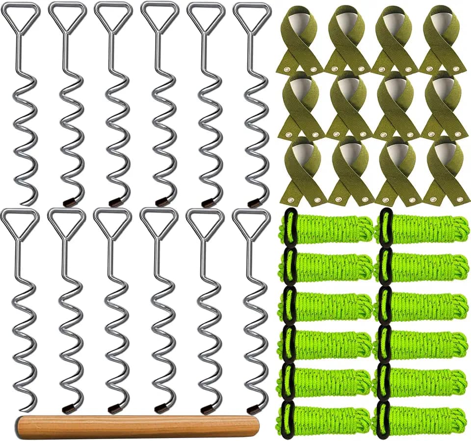 12 Pack Tree Stakes and Supports, 16" Spiral Metal Tree Staking Kit, 37pcs