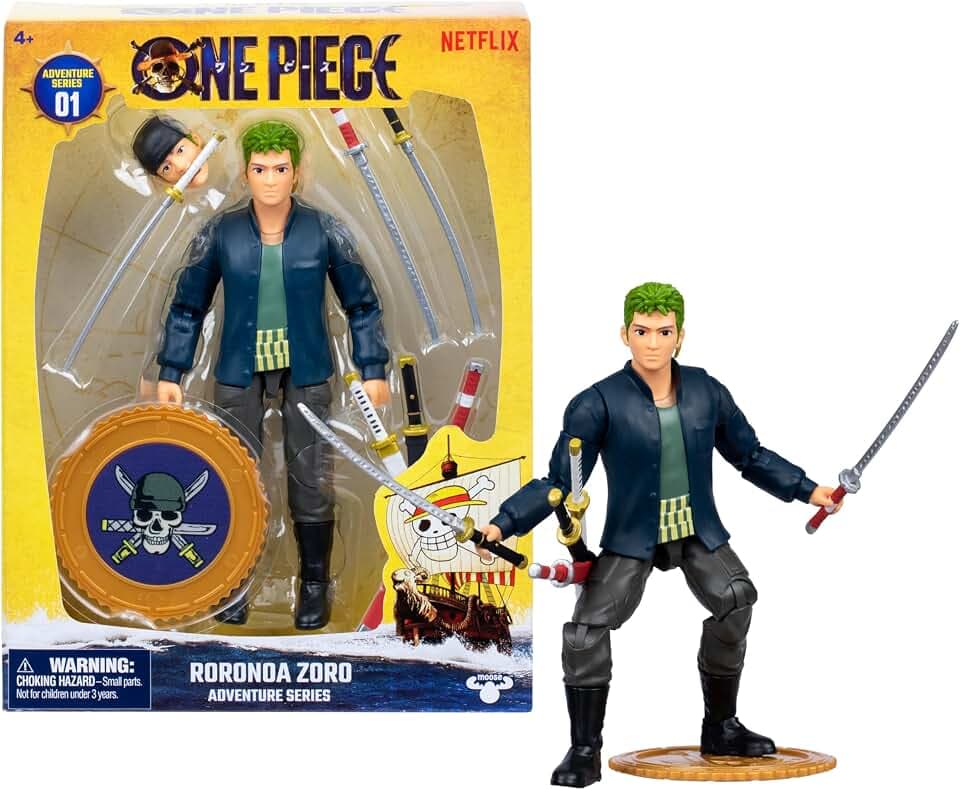 One Piece Zoro 6-Inch Action Figure, 5 Accessories