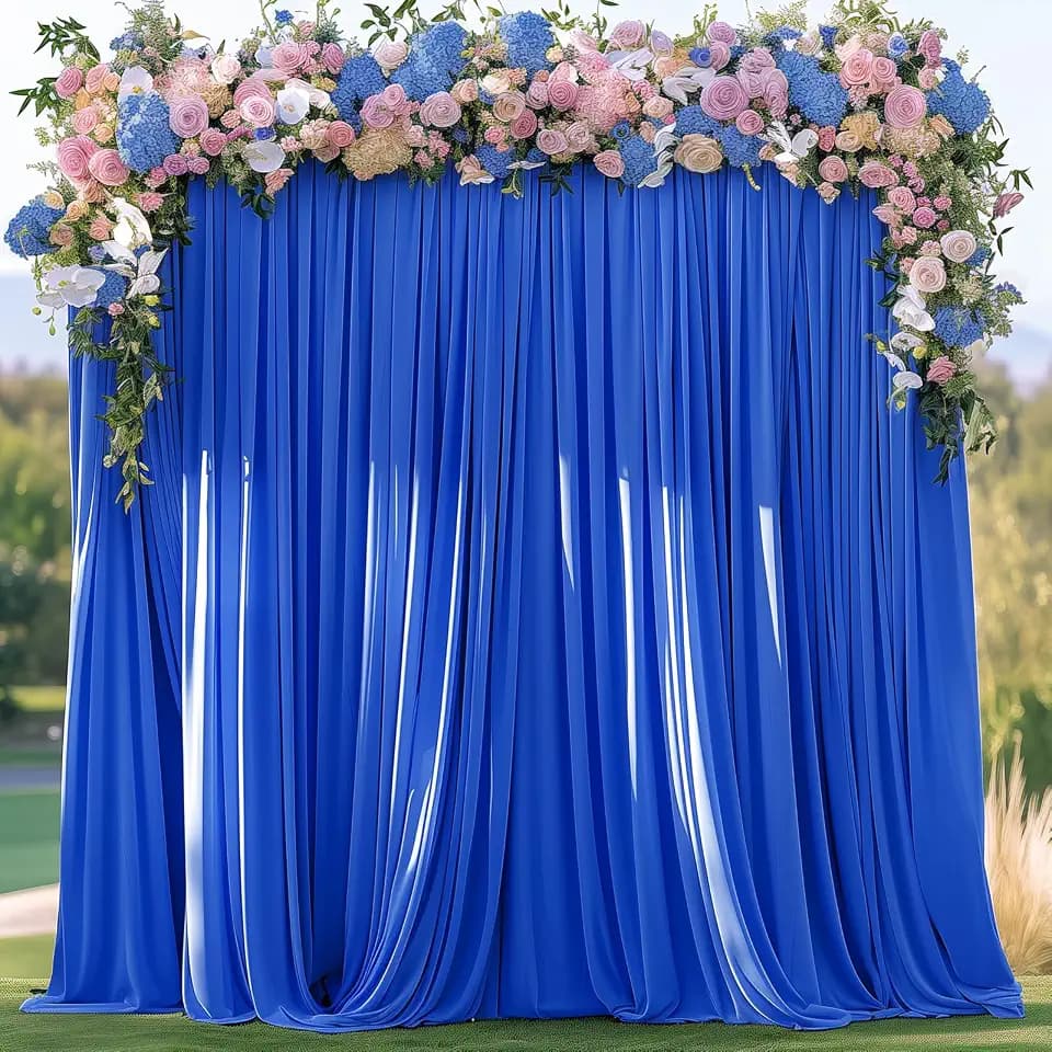 10x10FT Wrinkle Free Royal Blue Backdrop Curtains for Parties Blue Curtain Backdrop for Baby Shower Soft Backdrop Drapes for Birthday Party Photography Stage Background Home Decor 5ft x 10ft, 2 Panels