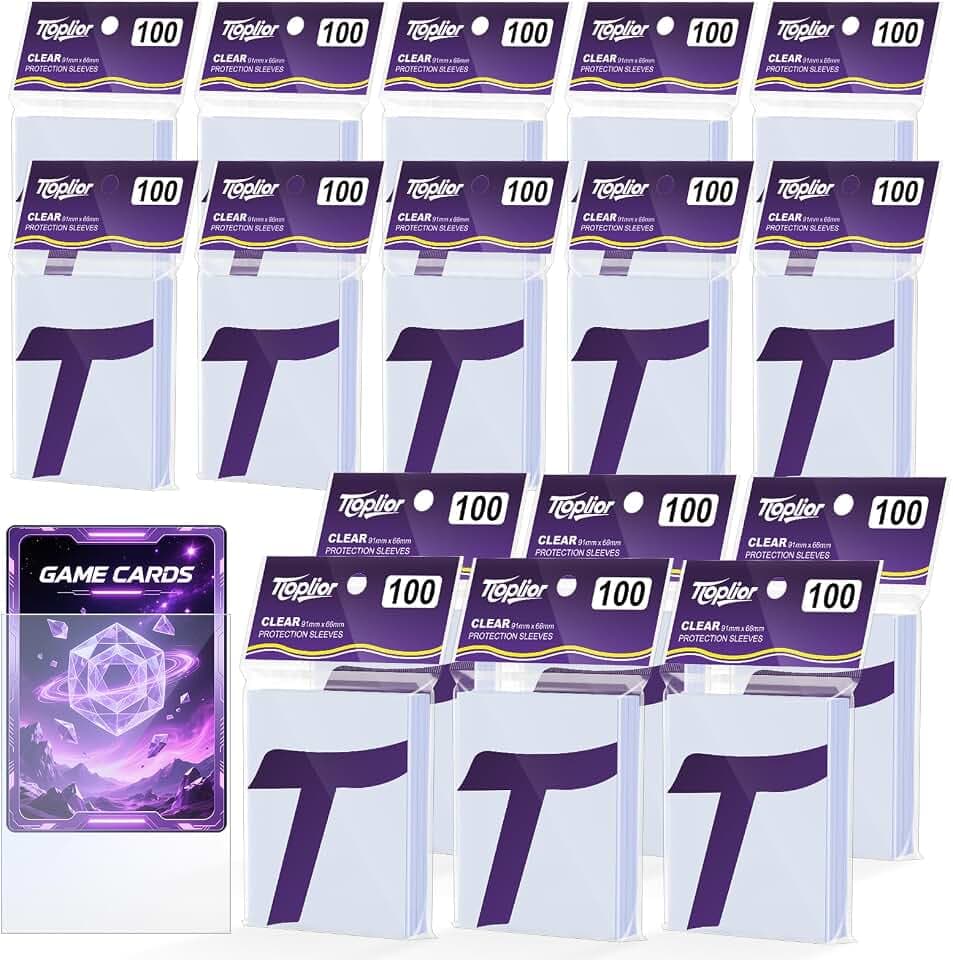 1600 Kartenhüllen,Weiche Transparente Baseball Kartenhüllen, Kunststoff-Kartenschutz,Passend für Fußball,Sportkarten,TCG, MTG,Spielkarten,Standardkarten