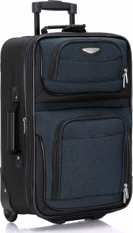 Travel Select Amsterdam Softside Expandable Luggage with Rolling Wheels, Navy, 21-Inch Carry-on