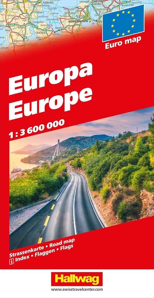 Hallwag Strassenkarte Europa 1:3,6 Mio.: Inkl. Ortsverzeichnis und Reiseinformationen