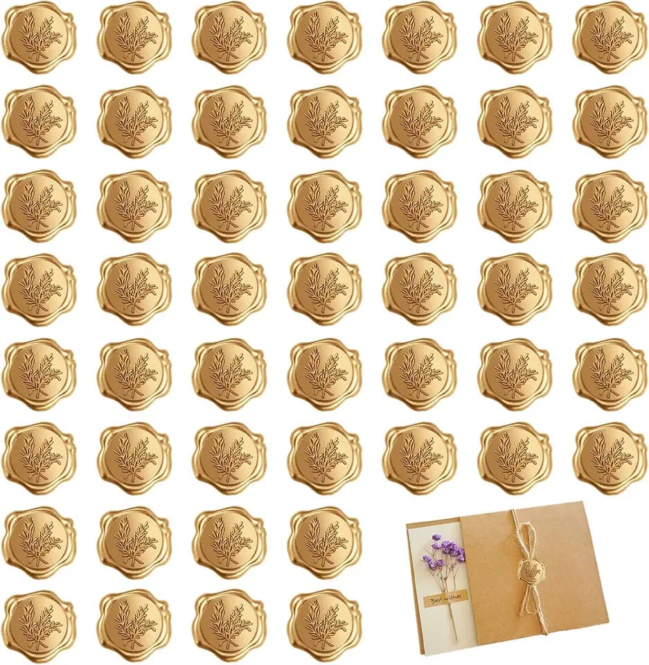 50 Stück siegelwachs,wachssiegel selbstklebend (gold)