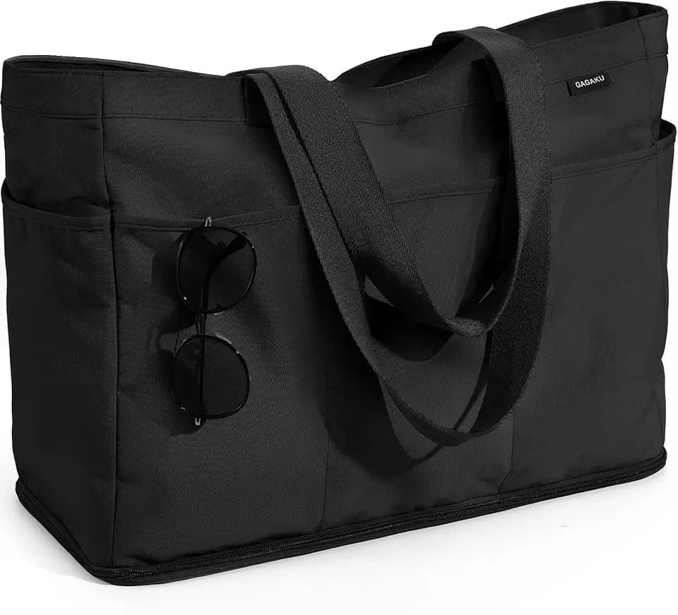 GAGAKU XL Beach Bag with Zipper & Cooler Pockets