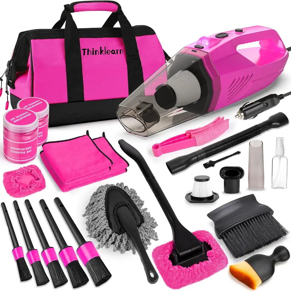 ThinkLearn Car Cleaning Kit with High Power Car Vacuum Detailing Kit