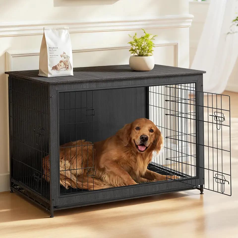 Feandrea 44.1" Dog Crate Furniture, Indoor Dog Kennel Side End Table