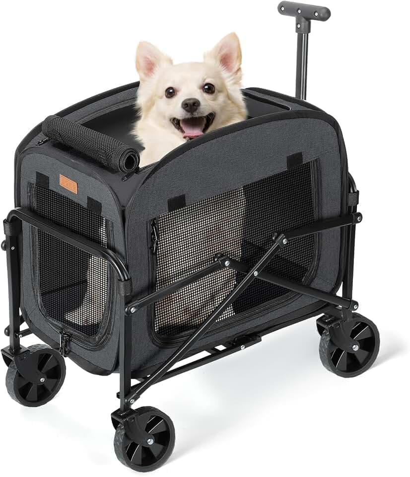 Hundewagen mit großen All-Terrain-Rädern, 18KG, Schwarz