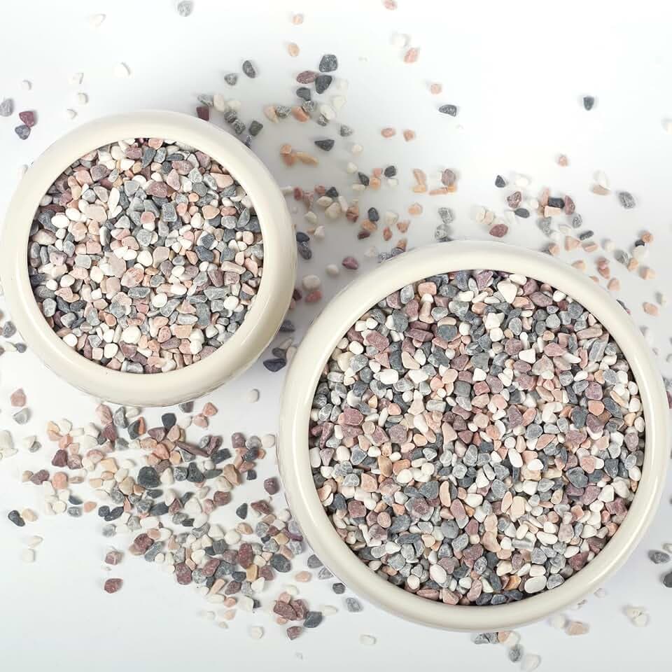 10lbs Natural Gravel Pebbles for Succulents and Cacti, 1/5 Inch Decorative River Stones – Perfect for Vases, Aquariums, Terrariums, and Outdoor Gardening, Mixed Colors (Mixed, 10 Pounds)