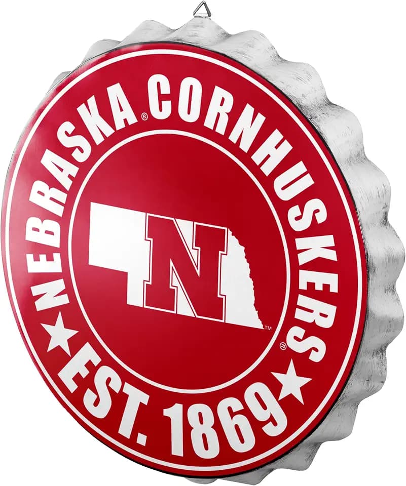 foco NCAA Team Logo Metal Bottle Cap Hanging Wall Sign