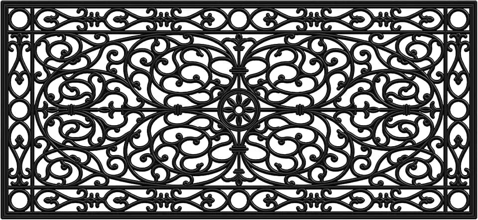 Calloway Mills 900222248 Gatsby Rubber Doormat, 22" x 48", Black