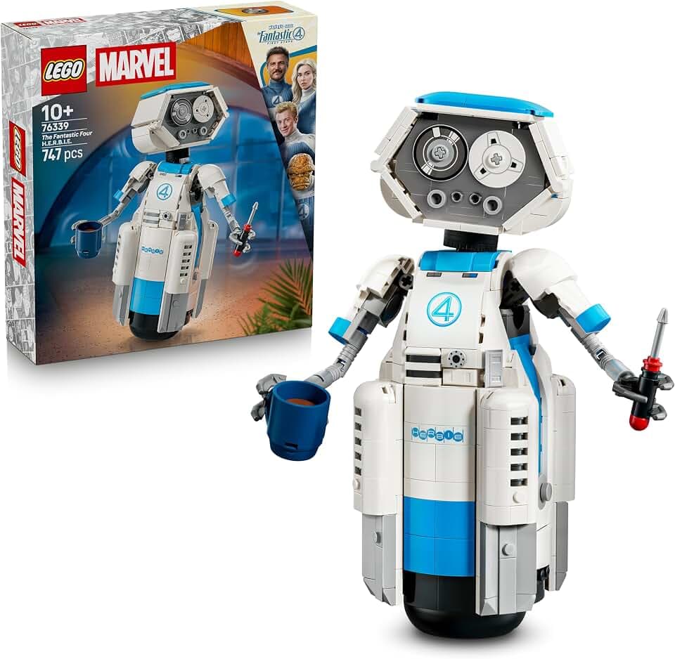 LEGO ǀ Marvel The Fantastic Four H.E.R.B.I.E. - Bauset - Marvel-Sammlerstück für Kinder ab 10 Jahren - Zimmerdeko zum Film - beweglicher Roboter - Geschenk - 76339