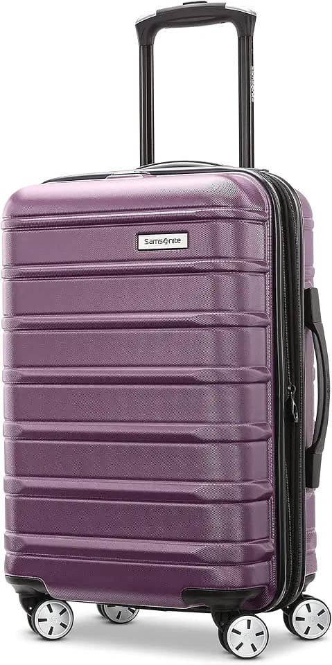 Omni 2 Airline Approved Carry-On Luggage – Stress-Free Size Meets 22x14x9" Requirements – For Fast Trips & Avoiding Baggage Fees – Dual 360° Spinner Wheels, USB Power Hub, Expands 1.5” – Purple