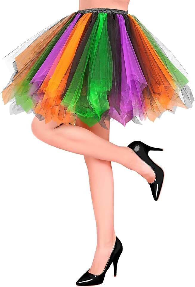 W WIDMANN Milano Party Fashion - Tutu für Erwachsene, mehrlagiger Tüllrock, für Kostüme, Karneval, Festival, Halloween