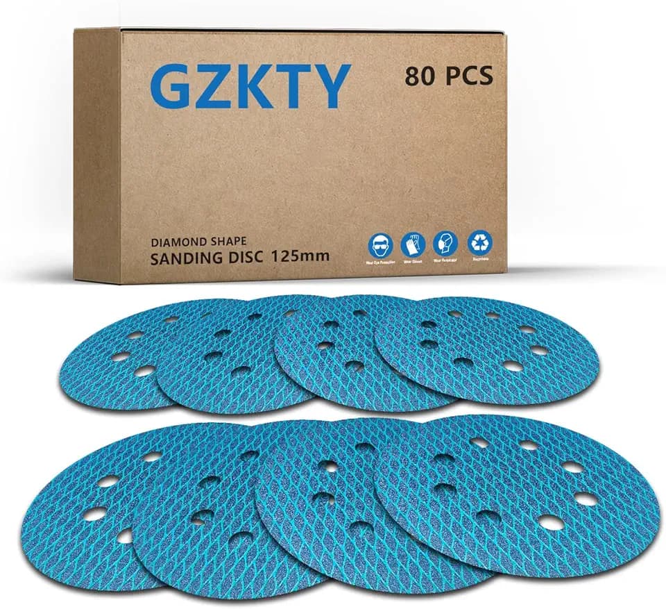 80Stk Schleifpapier 125mm Klett für Exzenterschleifer, Korn 60-400