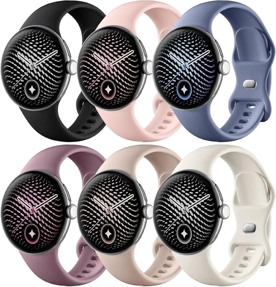 Maledan Sport Band Compatible for Google Pixel Watch 5 45mm Bands for Women Men, Soft Silicone Breathable Waterproof Bracelet Wrist Bands for Pixel Watch 4 45mm/ Google Pixel 3 Smartwatch Strap, Large