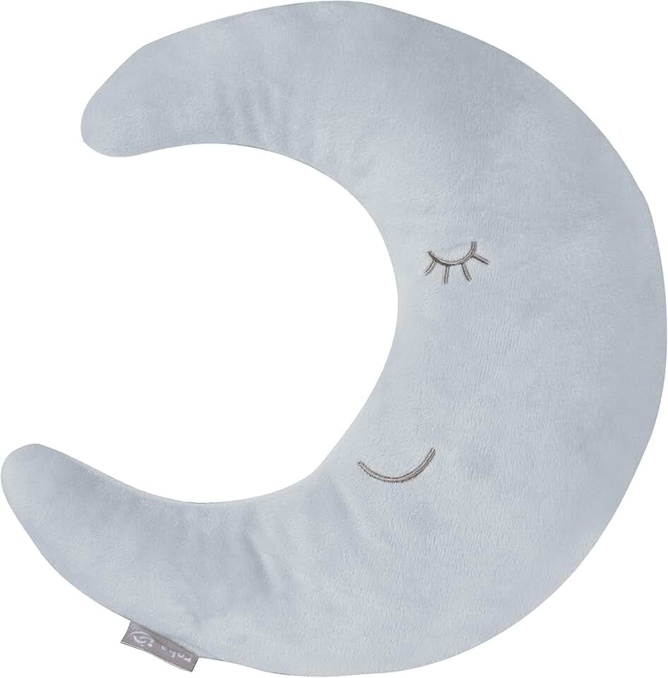 roba Nackenkissen in Mond Form - roba Style - Weiches Deko Kissen für Baby & Kinderzimmer - Kuschelkissen für Mädchen & Jungen - Hellblau, 1 Stück (1er Pack)